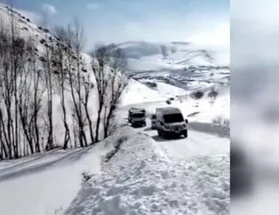 Erzurum’da üçüncü çığ! 10 araç mahsur kaldı
