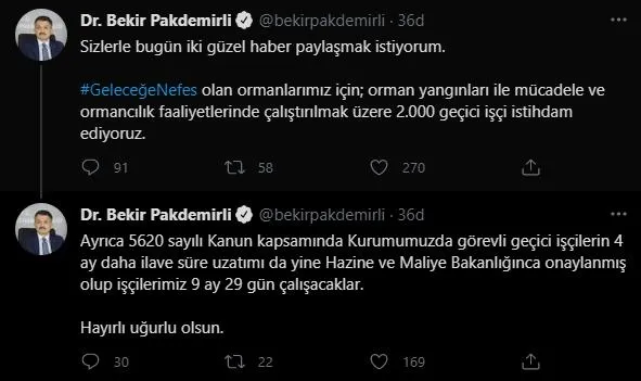 SON DAKİKA: Bakan Pakdemirli güzel haberi sosyal medyadan duyurdu: İki müjde birden-1