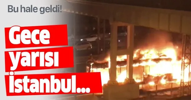 Son dakika: Gaziosmanpaşa TEM Otoyolu’nda otobüs alev alev yandı! Edirne İstikametinde trafik tamamen durdu