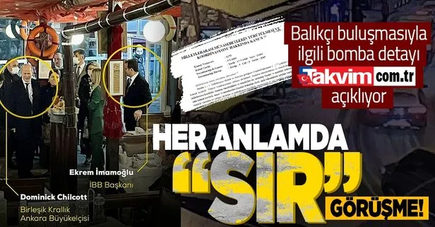 Takvim.com.tr Ekrem İmamoğlu - Dominick Chilcott’un balıkçı buluşmasıyla ilgili bomba detayı açıklıyor! Her anlamda sır görüşme