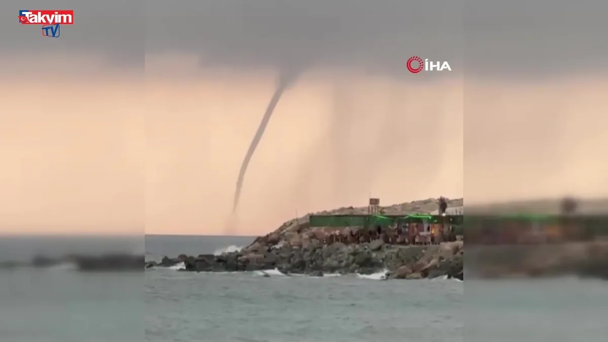 Akdeniz'de oluşan hortum kamerada