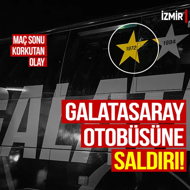 Galatasaray otobüsüne taşlı saldırı