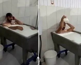 Süt banyosu olayında skandal savunma