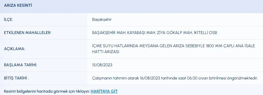 İSKİ duyurdu: 8 ilçede su kesintisi yaşanacak! - 6