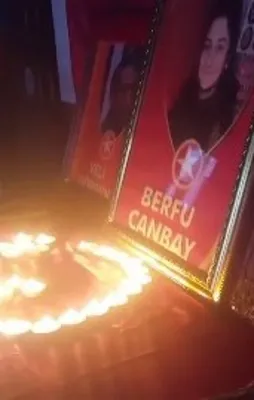 HDP binasında terörist için anma töreni