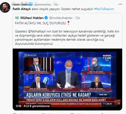 Habertürk ekranlarında Suriyelilere karşı ırkçı ifadeler kullanan Fatih Altaylı'ya tepkiler çığ gibi!-7