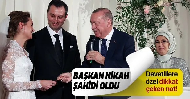 Başkan Erdoğan, Hulusi Akar’ın oğlu Selim Akar’ın nikah şahidi oldu