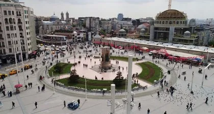 Taksim Camii inşaatı havadan böyle görüntülendi