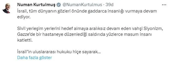 katil-israil-hastanede-yuzlerce-sivili-katletti-baskan-erdogandan-sert-tepki-insani-degerlerden-yoksun-saldiri-1697570525161.jpeg Katil İsrail hastanede yüzlerce sivili katletti! Başkan Erdoğan'dan sert tepki: İnsani değerlerden yoksun saldırılarının son örneğidir-5