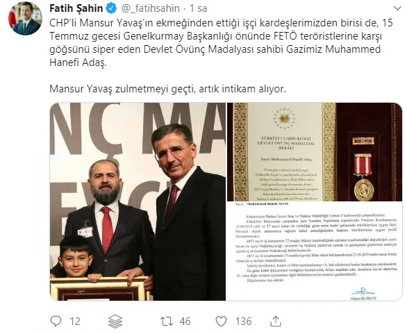 Son dakika: AK Parti'den 15 Temmuz gazisini işten çıkaran Mansur Yavaş'a çok sert tepki: Zulmetmeyi geçti, artık intikam alıyor-1