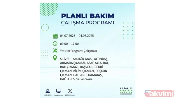 4 Temmuz'da İstanbul'da Elektrik Kesintisi Yaşanacak İlçeler