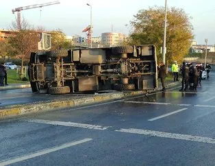 İstanbul’da TOMA aracı devrildi!