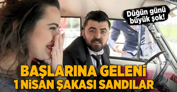Gelin ve damat "1 Nisan şakası" sandı