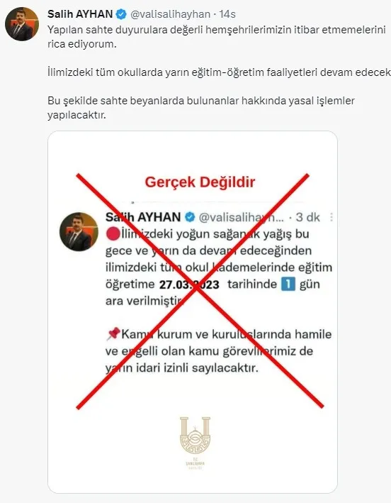 pes-dedirten-olay-sahte-vali-hesabi-acarak-sanliurfada-okullar-tatil-paylasimi-yaptilar-1679910956404.jpg Pes dedirten olay: Sahte Vali hesabı açarak “Şanlıurfa'da okullar tatil” paylaşımı yaptılar!-2