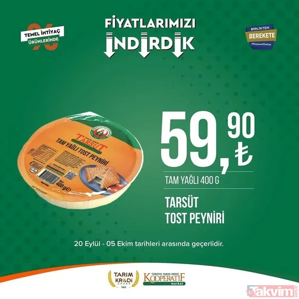 Tarım Kredi 5 Ekim FİYAT LİSTESİ 2023! Kooperatif marketlerinde indirimlerin son günü! Kırmızı mercimek 22.25, tost peyniri 59. 90... - 4