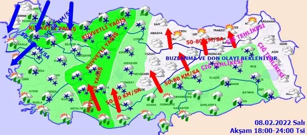 Meteoroloji bölge bölge uyardı! Çok kuvvetli geliyor: Kar, rüzgar, fırtına ve sağanak yağış... HAVA DURUMU-9