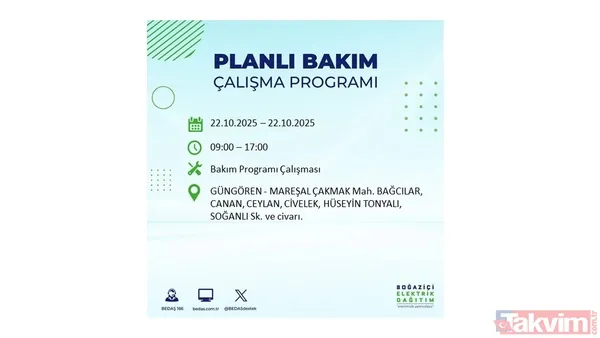 İstanbul elektrik kesintisi: 23 ilçe için saat verildi! BEDAŞ duyurdu - 38