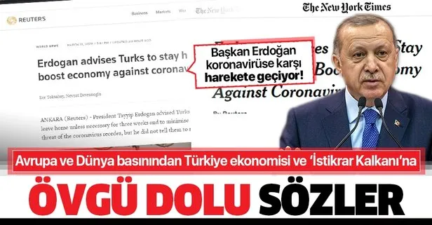 Başkan Erdoğan’ın açıkladığı ‘Ekonomik İstikrar Kalkanı’ paketine Avrupa ve dünya basınından övgü dolu sözler