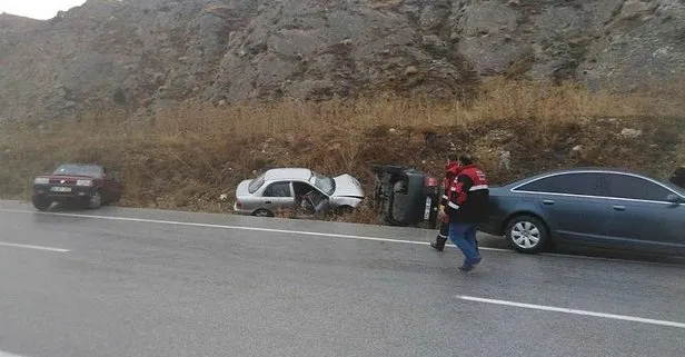 Son dakika: Sivas’ta korkunç kaza! Buzlanan yolda 11 araç şarampole düştü