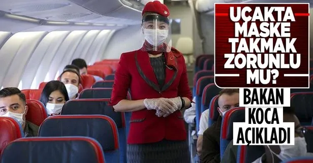 Son dakika: Uçakta maske takmak zorunlu mu? Sağlık Bakanı Fahrettin Koca açıkladı