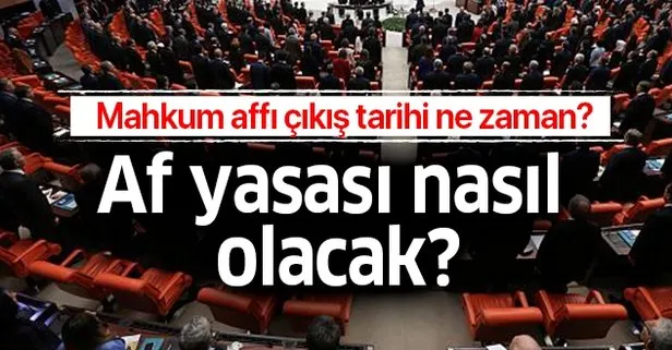 Mahkum affı çıkış tarihi ne zaman? Af yasası en son durum nedir?