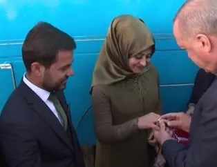 Başkan Erdoğan, Şırnak’ta genç çiftin nişan yüzüklerini taktı