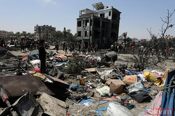 Soykırımcı İsrail alçak saldırısı sonrası El Mevasi'deki yıkım böyle görüntülendi! İşte kare kare vahşet - 34