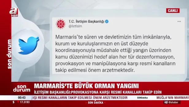 İletişim Başkanlığı uyardı: ''Provokasyona karşı resmi kanalları takip edin''
