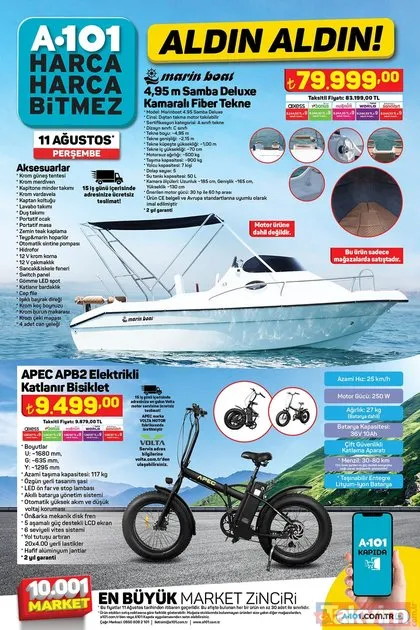 A101 tekne özellikleri neler? Motor var mı? İşte incelemesi ve A101 11 Ağustos aktüel ürünler kataloğu! A101 tekne satışı gerçek mi, fiyatı ne kadar?