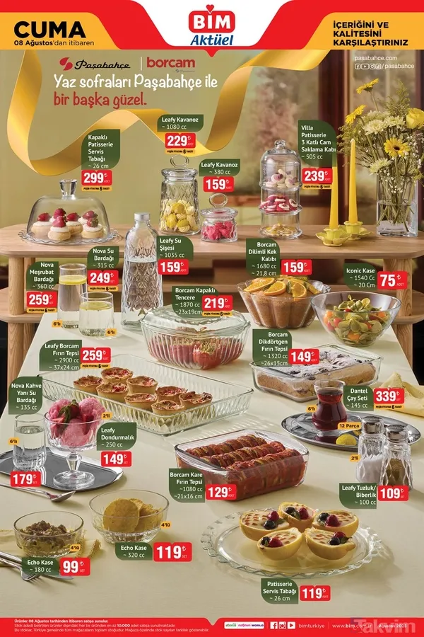 🧼 Cam Ve Saklama Ürünleri · Paşabahçe Kapaklı Patisserie Servis Tabağı: 299 Tl · Leafy Kavanoz 1080 Cc: 229 Tl · Leafy Kavanoz 380 Cc: 159 Tl · Villa...