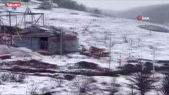 Bolu’nun yüksekleri beyaz örtüyle kaplandı