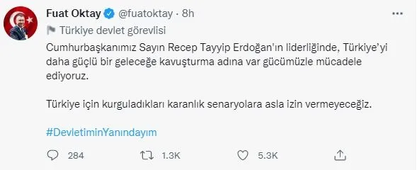 Son dakika: Cumhurbaşkanı Yardımcısı Fuat Oktay: Türkiye için kurguladıkları karanlık senaryolara izin vermeyeceğiz-1