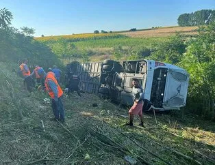 Kırklareli’nde feci kaza! Yolcu otobüsü devrildi