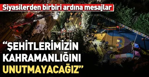 Son dakika: Siyasilerden Çekmeköy’deki helikopter kazasına ilişkin üst üste başsağlığı mesajları