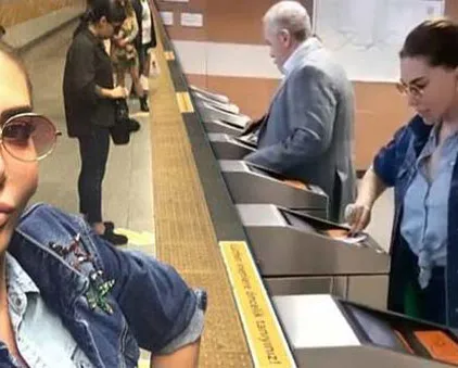 Ebru Yaşar metroyu keşfetti