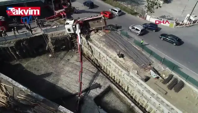 Bağcılar'da vinç devrildi! İnşaatın temeline düşen operatör hayatını kaybetti