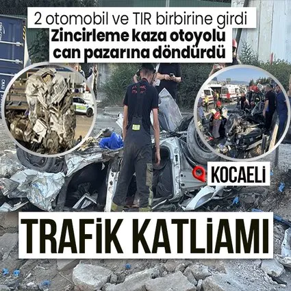 Kocaeli’de trafik katliamı! 5 ölü 1 yaralı