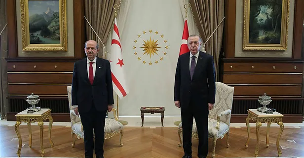 SON DAKİKA: Başkan Erdoğan Külliye'de KKTC Cumhurbaşkanı Ersin Tatar ile görüştü