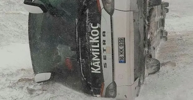 Konya'da korkunç kaza! Yolcu otobüsü devrildi