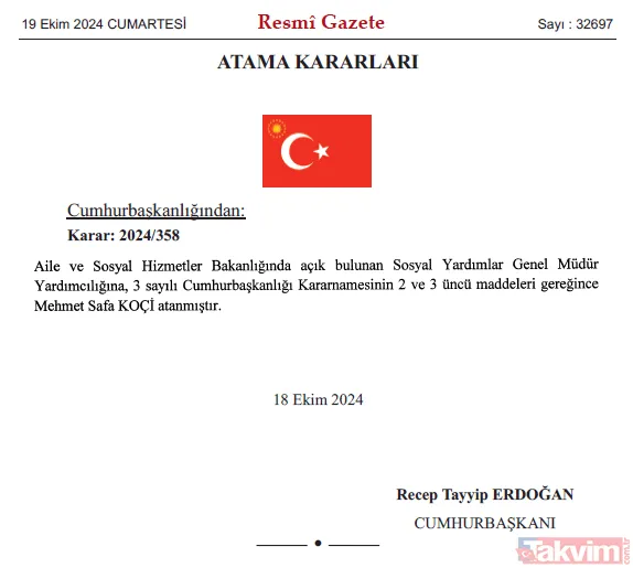 Atama ve görevden alma kararları Resmi Gazete'de yayımlandı! İşte isim isim o liste - 1