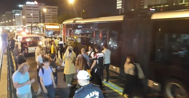 Metrobüs yolunda kaza! Seferler yapılamıyor