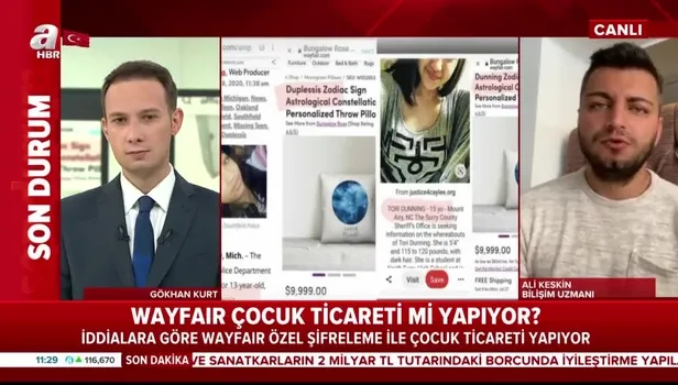 Uzman isim canlı yayında açıkladı: Wayfair çocuk ticareti mi yapıyor?