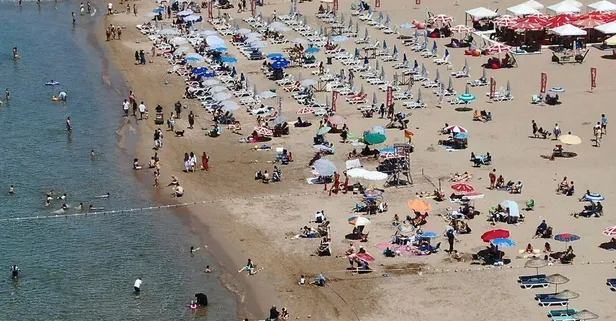 Kısıtlamasız cumartesi günü Şile plajları doldu! Yoğunluk havadan görüntülendi
