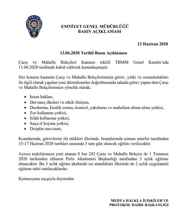 son-dakika-emniyet-genel-mudurlugunden-carsi-ve-mahalle-bekcileri-kanununa-iliskin-aciklama-1592068419686.jpg Son dakika: Emniyet Genel Müdürlüğü'nden 'Çarşı ve Mahalle Bekçileri Kanunu'na ilişkin açıklama-1