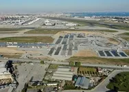 Atatürk Havalimanı’nda inşasına başlanan hastanenin çalışması drone ile görüntülendi