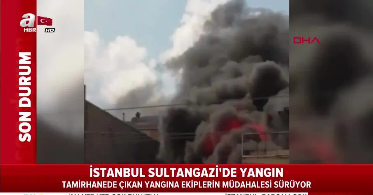 İstanbul Sultangazi'de yangın (Video)