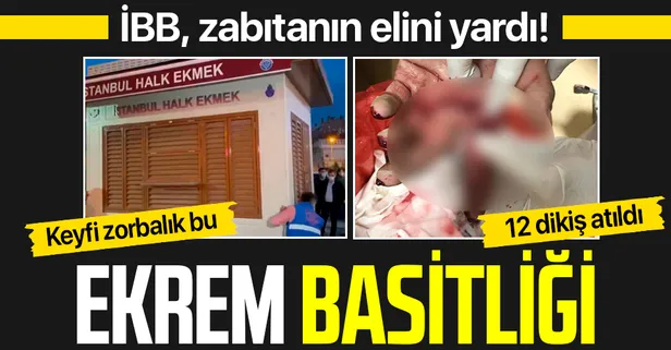 Halk Ekmek büfesi şovu! İBB zabıtaları vinci hareket ettirdi, Ümraniye Belediyesi zabıta memurunun eli yarıldı