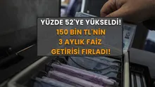 150 bin TLnin 3 aylık faiz getirisi fırladı: Yüzde 52ye çıktı! Bankalar yarışa girdi