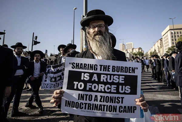 Ultra Ortodoks Yahudiler (Harediler) soykırımcı İsrail'in zorunlu askerlik hizmetini protesto etti: Otoyolu trafiğe kapattılar - 21