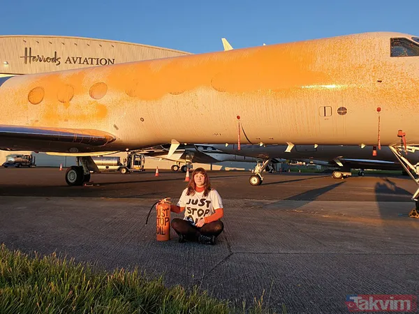 İklim aktivistleri bu sefer de dünyaca ünlü şarkıcı Taylor Swift'i hedef aldı: Turuncuya boyadılar - 5